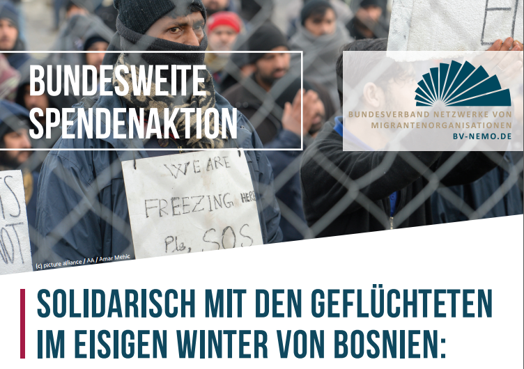 Spendeaktion! Solidarisch mit den Geflüchteten im eisigen Winter von Bosnien